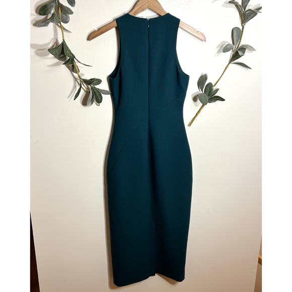 Cinq a Sept Emerald Green Midi Dress LAST CALL - Picture 5 of 6